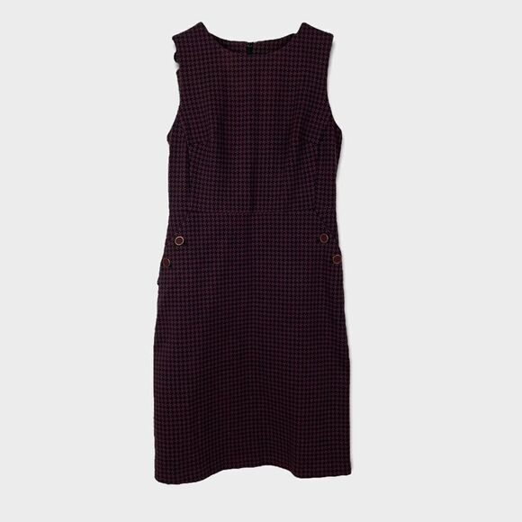 Talbots Classic Sheath Dress in a Houndstooth Print size 2P - Picture 1 of 6